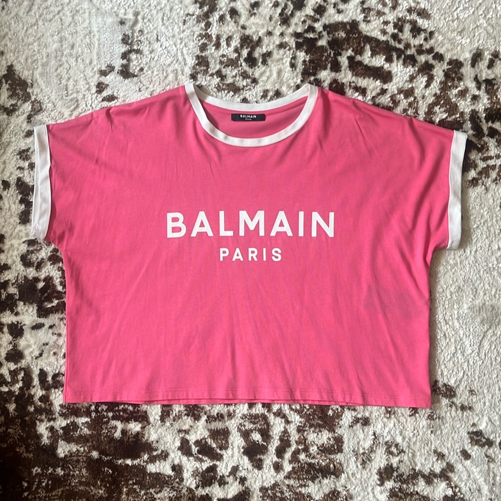 Balmain Vibrant Pink Logo Tee